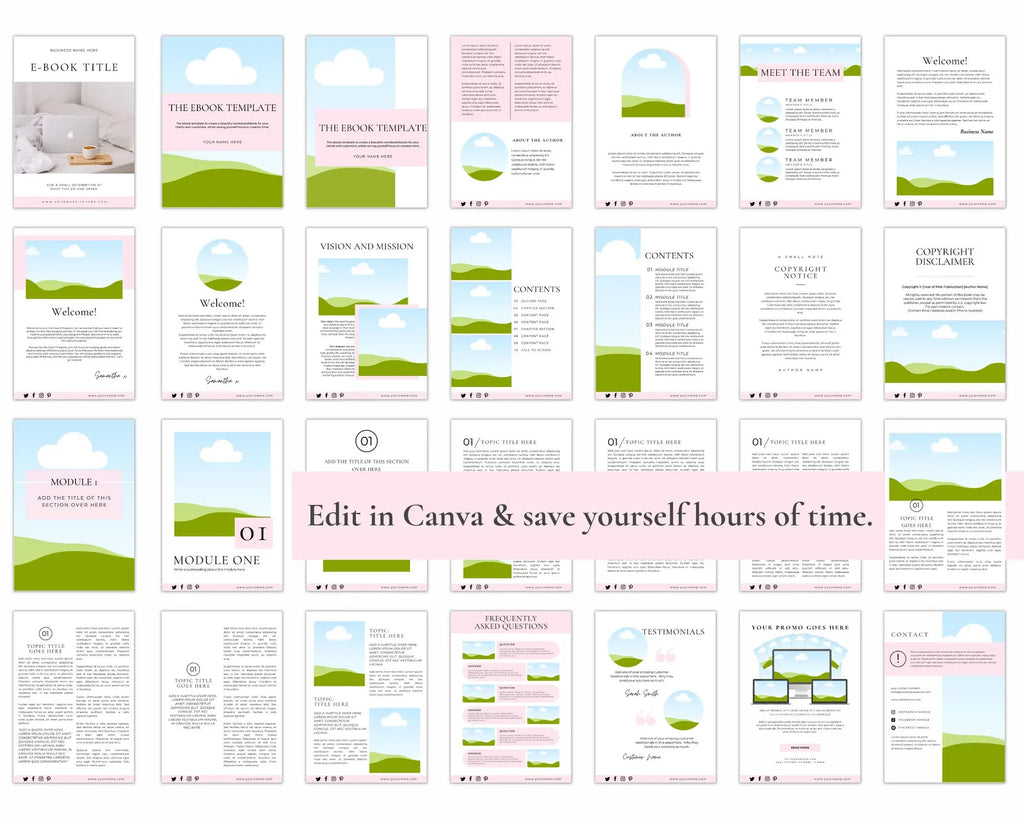 Editable Ebook Template, Small Business Canva Ebook Template