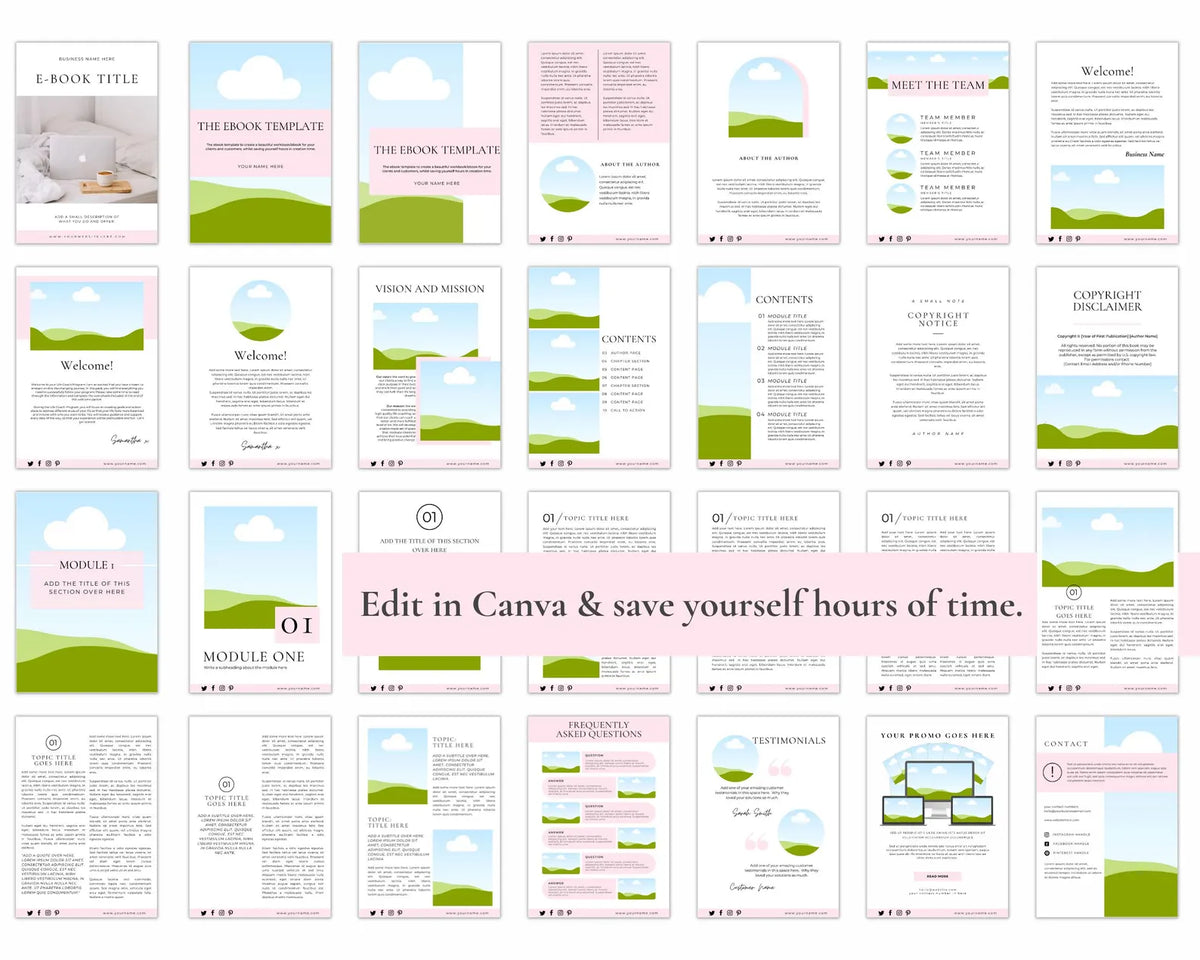 Editable Ebook Template, Small Business Canva Ebook Template